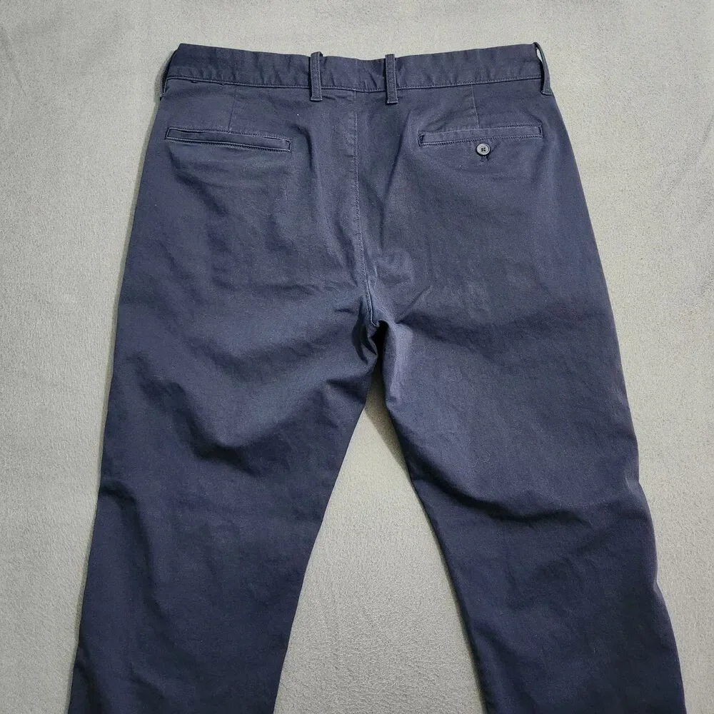 J. Crew Chino Pants Men 33X30 (34X29) Navy Flex Straight Leg